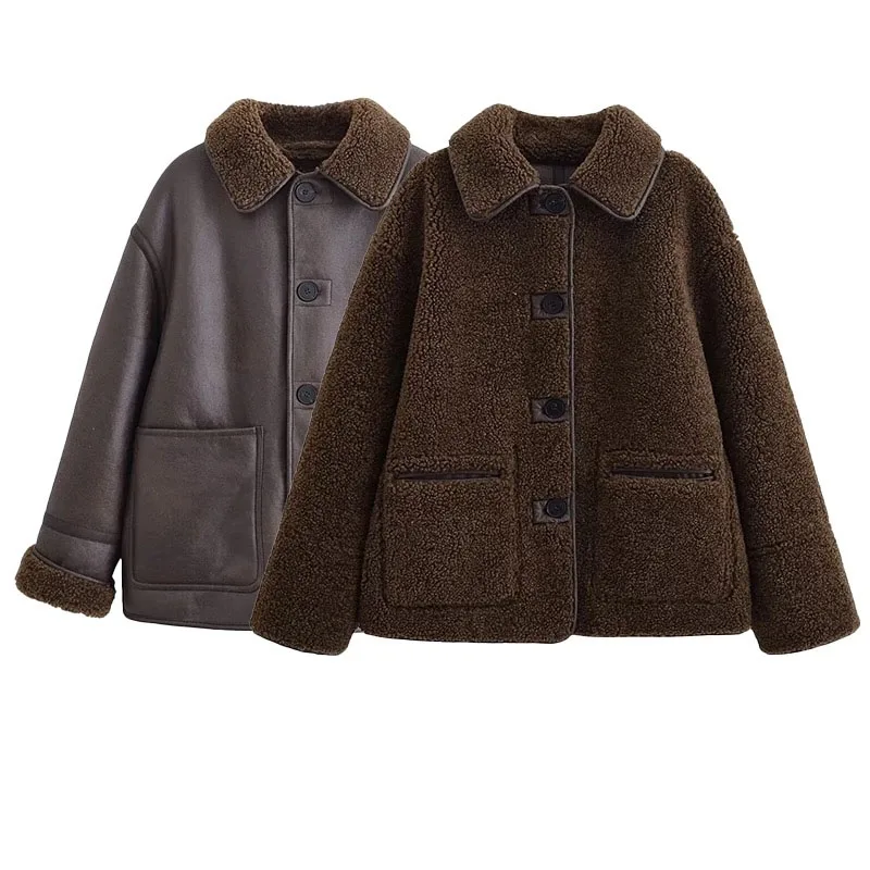 ملابس خارجية غير رسمية على الوجهين للنساء Faion ZR Sle متعددة الاستخدامات لخريف وشتاء وصل حديثًا 3037 ملابس خروج من ألياف البوليستر #5