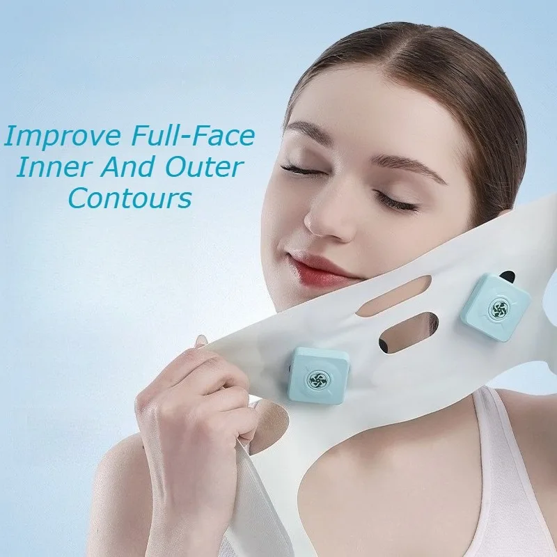 آلات رفع الوجه مكركرنت قناع رفع الوجه المحمول إزالة الذقن المزدوجة أجهزة شد الوجه جهاز تجميل النساء