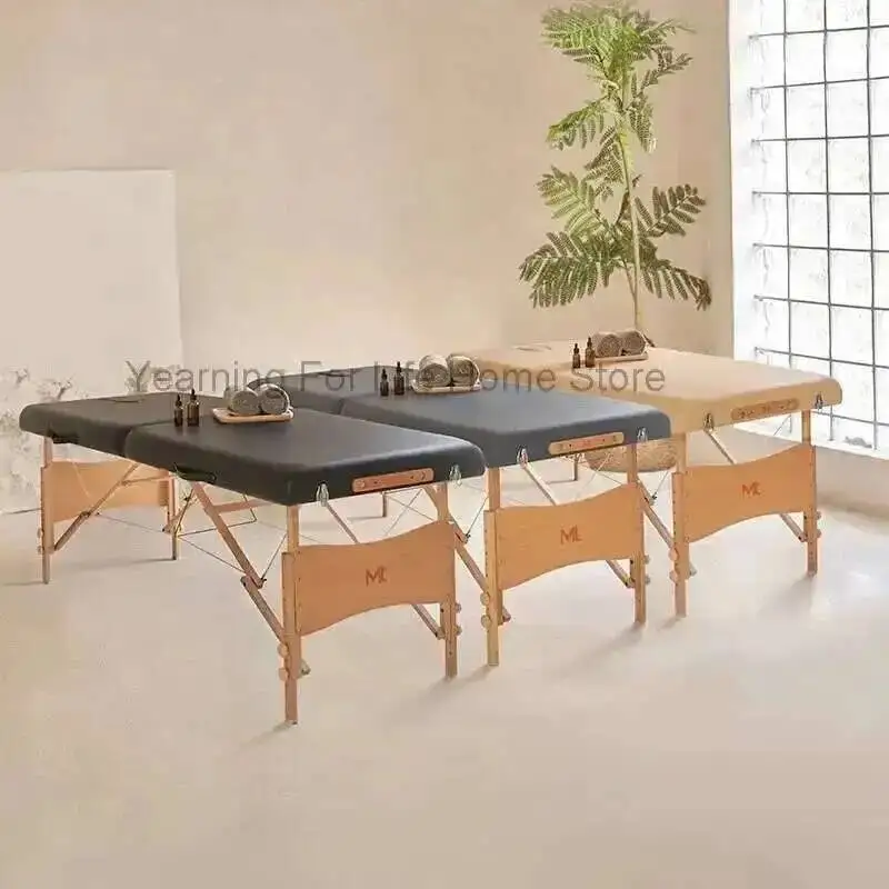 Massage Beige Salon Portable Folding Table Beauty Bed Salon Furniture Eyelash Bed Camillas De Spa Table De Massage Pliantes