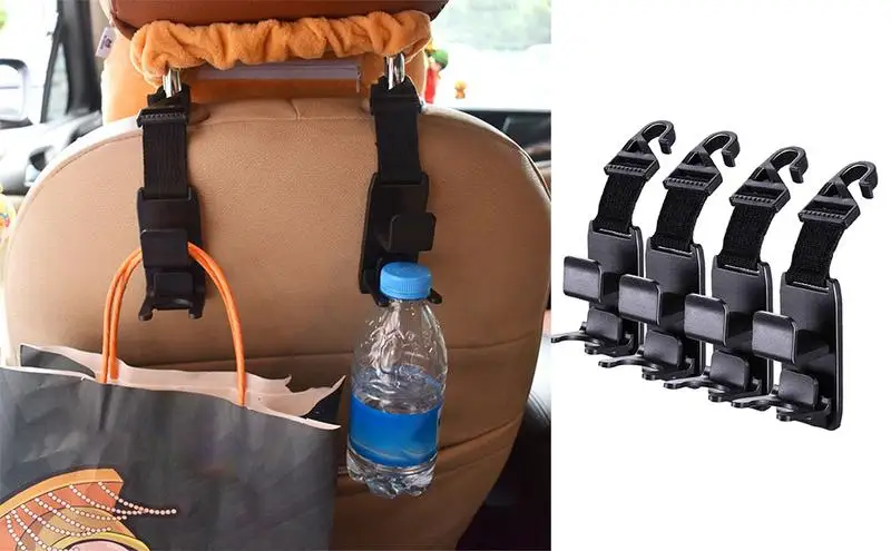 Vehicle Seat Hooks 4 Pieces Of Car Small Hooks ABS Multifunctional Drink Holder Newly Upgraded Plastic  Chair Back Small Hooks