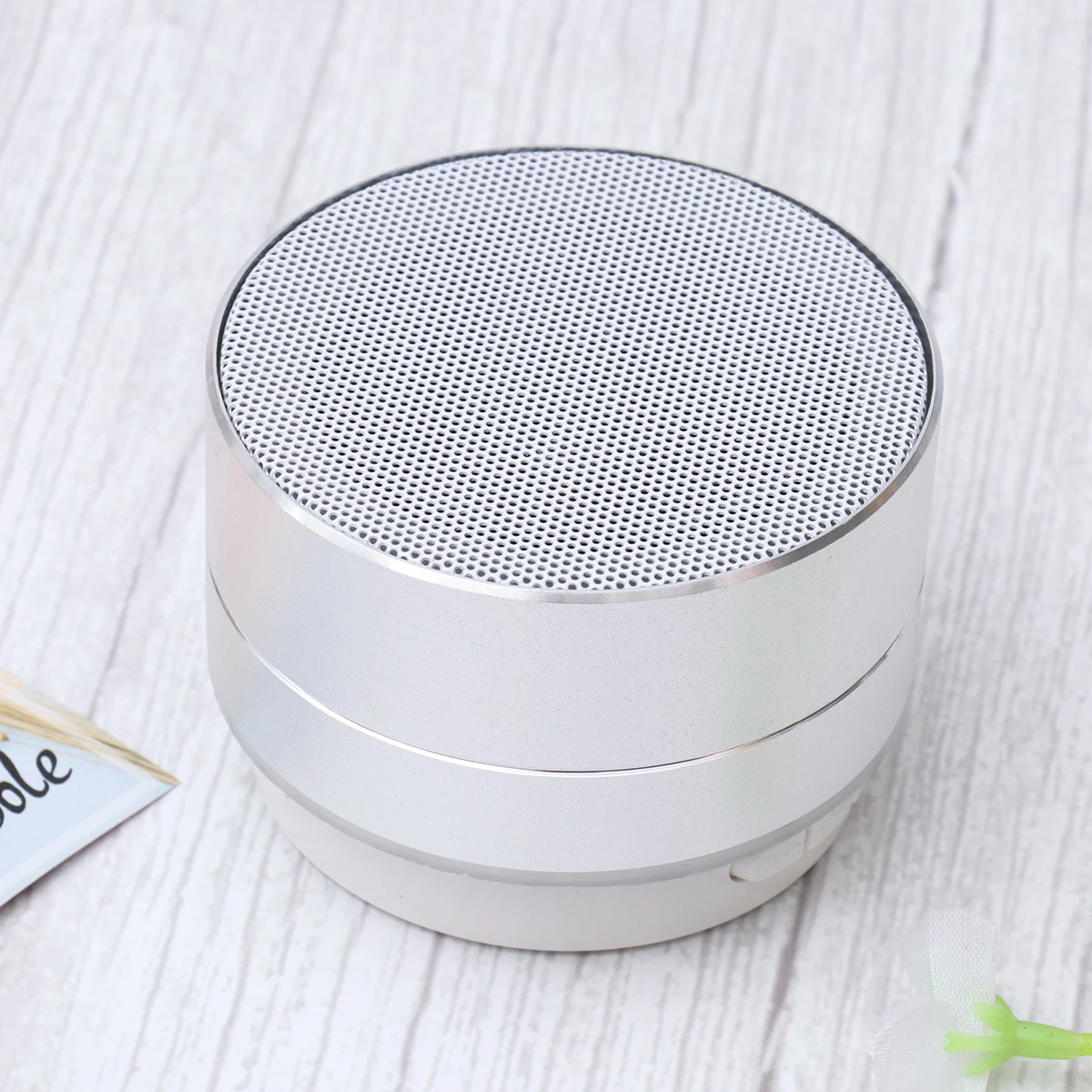 

Wireless Speaker Outdoor Portable Mini Metal Alloy Speaker Aluminum Led Lights Silver Compatible