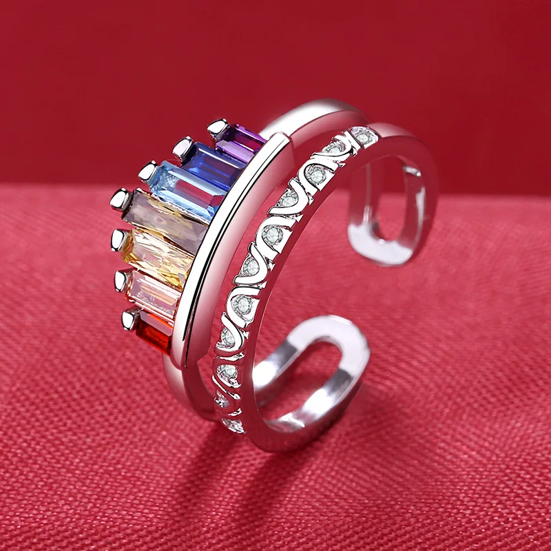 925 فضة خاتم الساخن AAA الزركون قابل للتعديل حجم خواتم الخطبة للنساء خاتم الزواج موضة حفلة مجوهرات لطيفة هدية