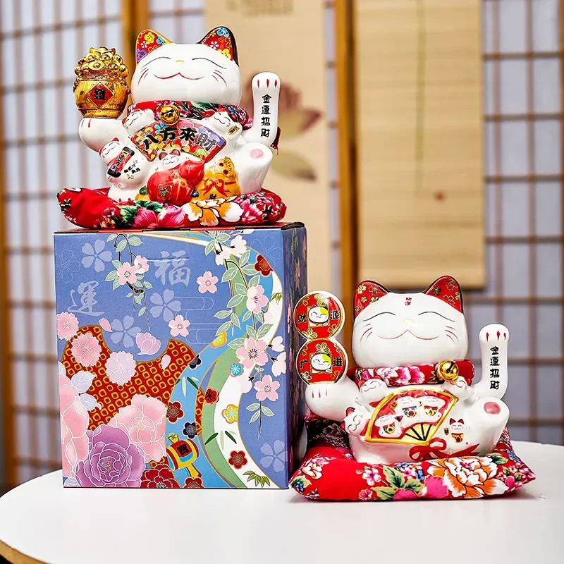7 inch lucky cat electric shaking hand ornaments shop opening living room ceramic creative home home desktop cash register gifts