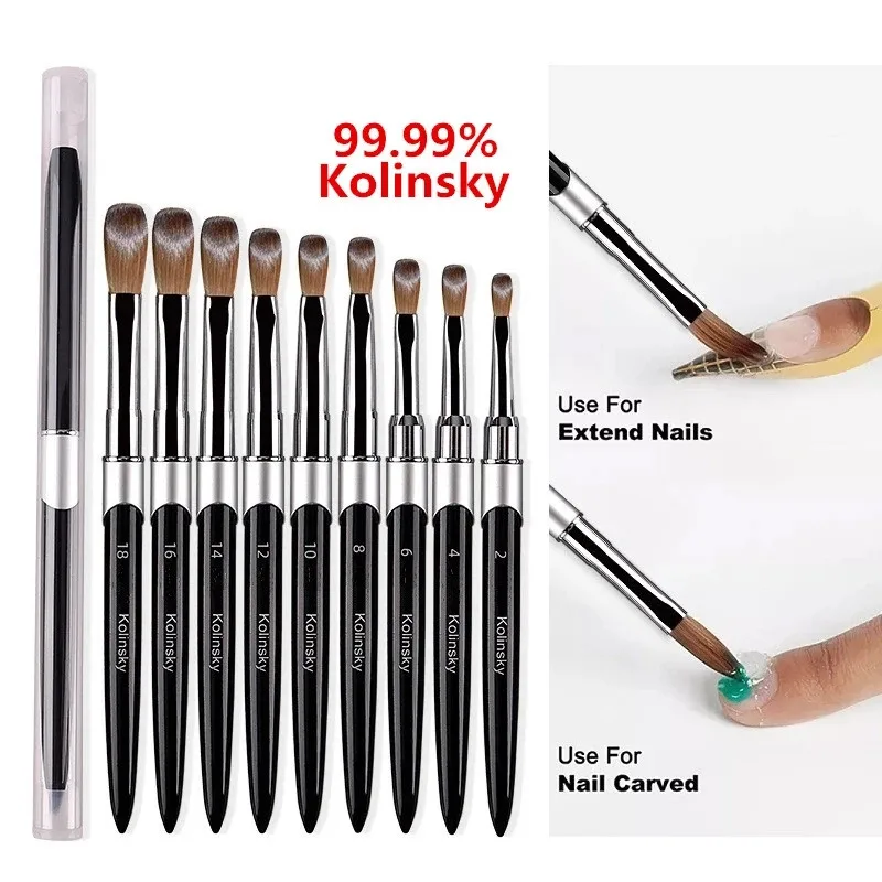 

1PC Nail Acrylic Brush Kolinsky Sable Acrylic Brush UV Gel Carving Pen Brush Liquid Powder DIY Nail Drawing