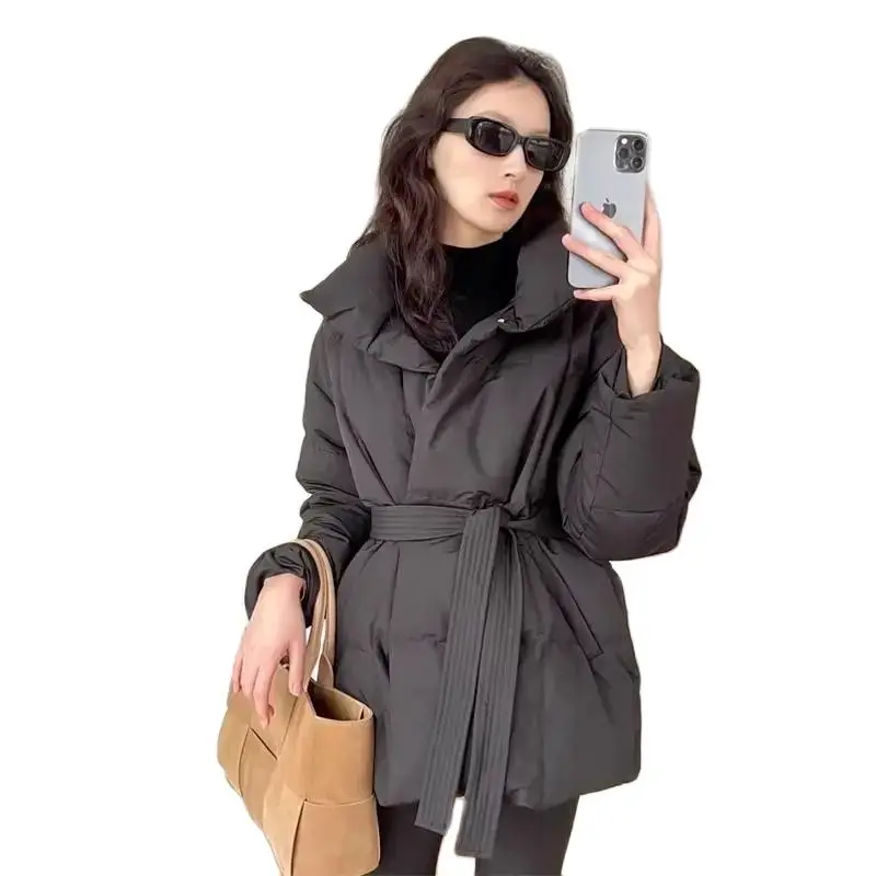 Autumn Winter Warm Cotton Jacket Women 2024 New Fashion Loose Casual Cotton Coat Stand-Up Collar Pure Colour Outerwear Female