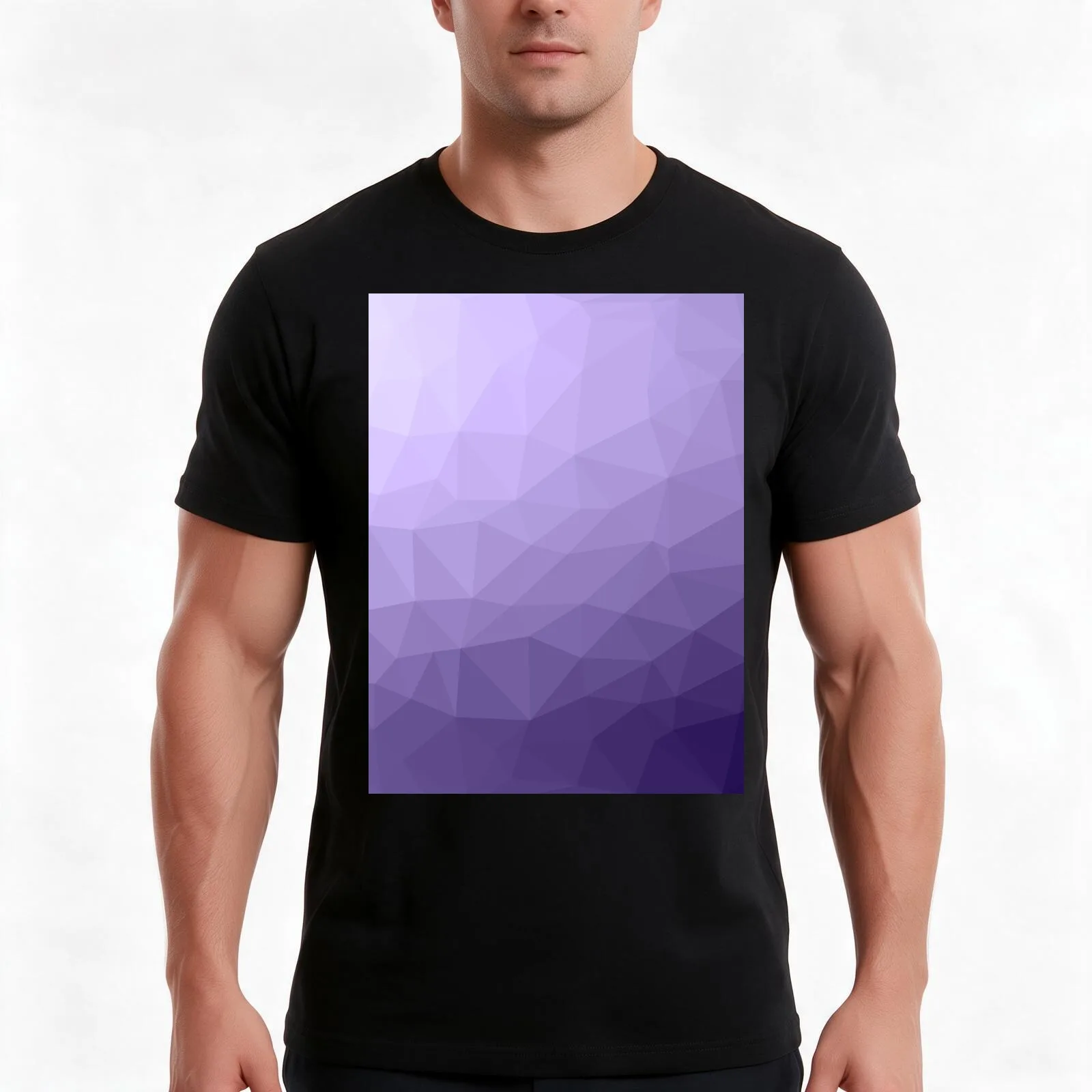 Ultra violet purple geometric mesh pattern T-Shirt Summer Casual Cotton Tee Oversized Streetwear Tops Vintage Graphic Print