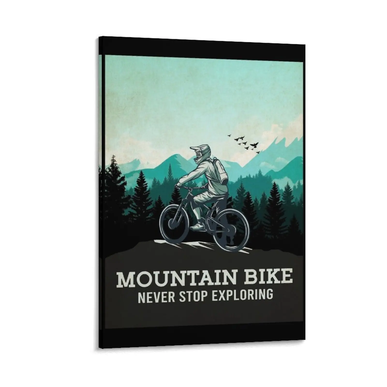 

Mountain Bike Retro Canvas Painting Paintings on the wall aesthetic room decor home decoration luxury decorative items for home