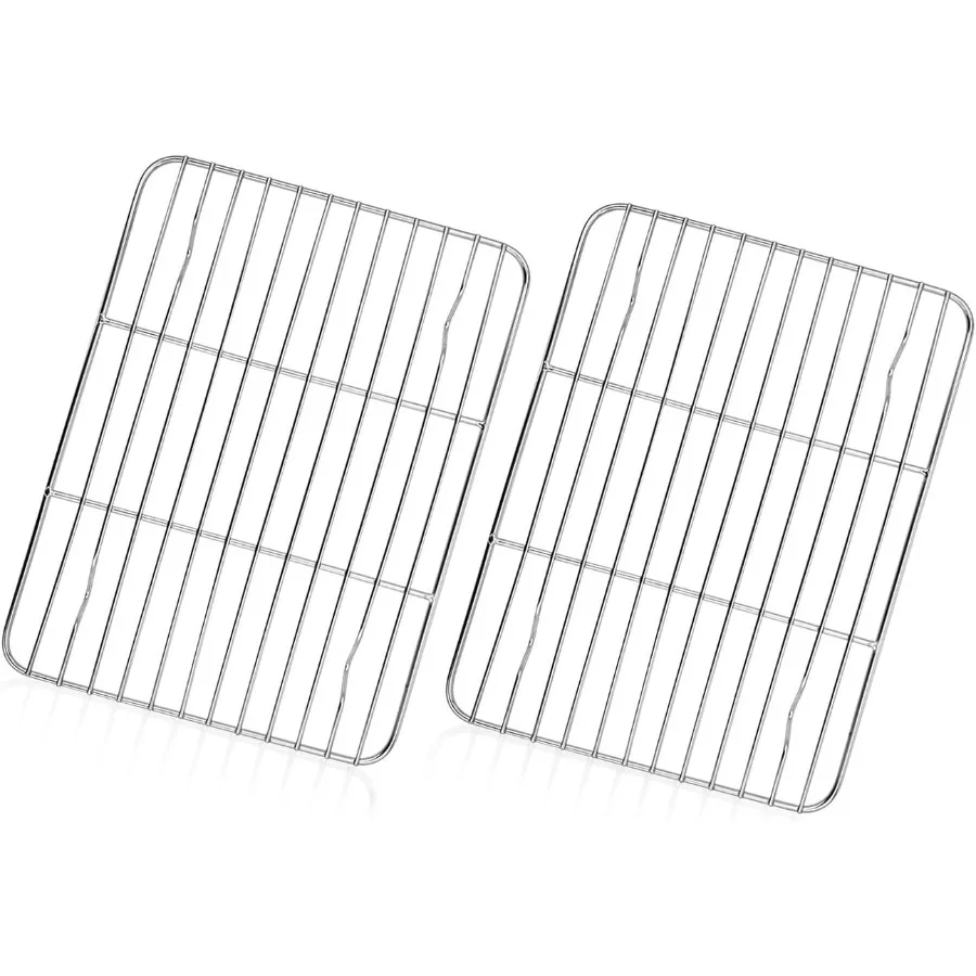 

Охлаждающая стойка 8,75 x 6,25, проволочная стойка для выпечки из нержавеющей стали для приготовления пищи, запекания, гриля, подходит для духовки, сковороды, духовки, можно мыть в посудомоечной машине