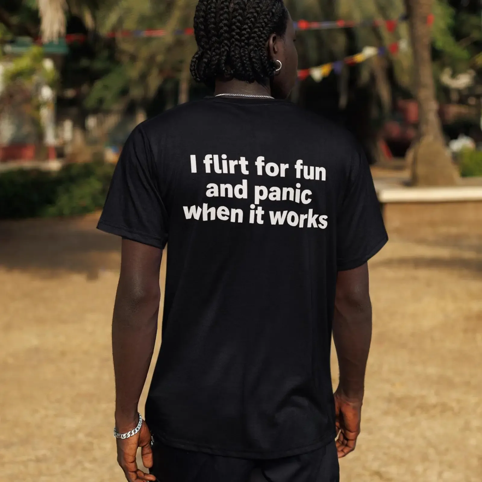 I Flirt For Fun And Panic When It Works T shirt Y2K Funny Flirting Sassy Introvert Humor  vintage Washed graphic Comfortable