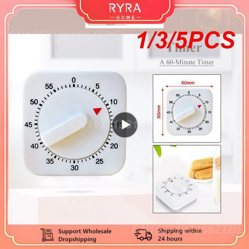 1/3/5PCS Multifunctional Mechanical Reminder Timer Kitchen Countdown With Alarm Reminder Magnet Timer Cooking Teaching Homework