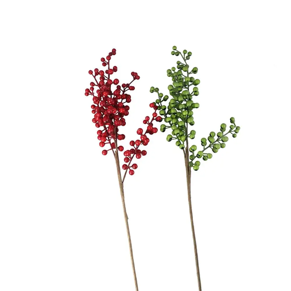 Red Bean Branch Red Berries Tree Festive New Year Home Decor Fake Flower Berry Christmas Decoration Artificial Flower