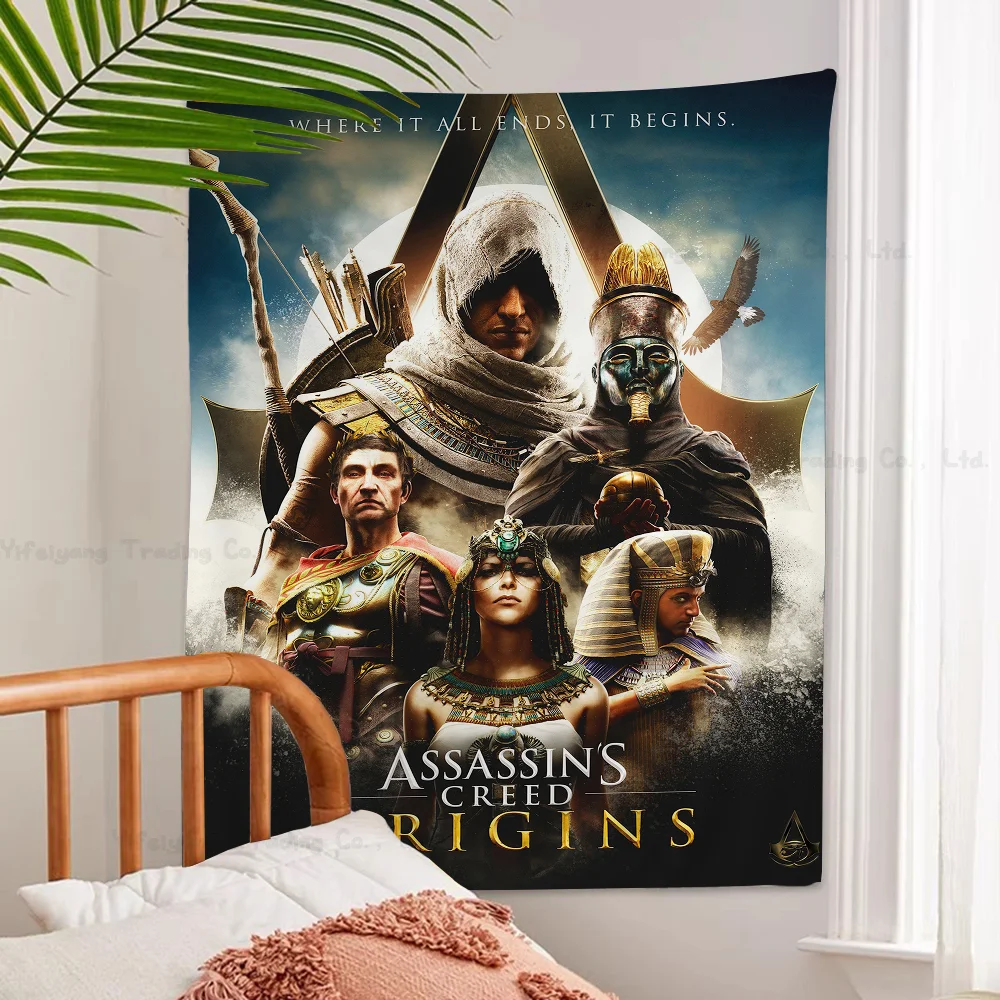 A-AssassinS C-Creed Game Hanging Bohemian Tapestry Hanging Tarot Hippie Wall Rugs Dorm Japanese Tapestry