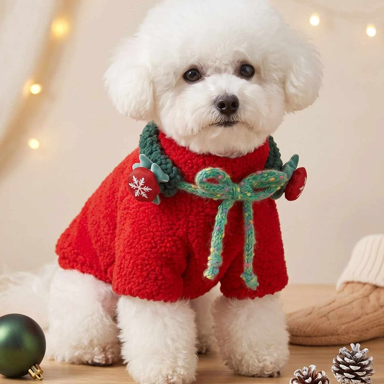 New Dog Clothing Cartoon Pet Jacket Garment Kitten Puppy Warm Jacket Winter Sweaters New Year Christmas Pets Apparel Supplies