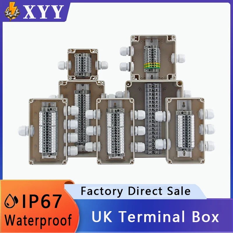 

Outdoor Terminal Junction Box Electric Cable Branch Box Distribution Case Home Monitor ABS Plastic Waterproof Industry Enclosure