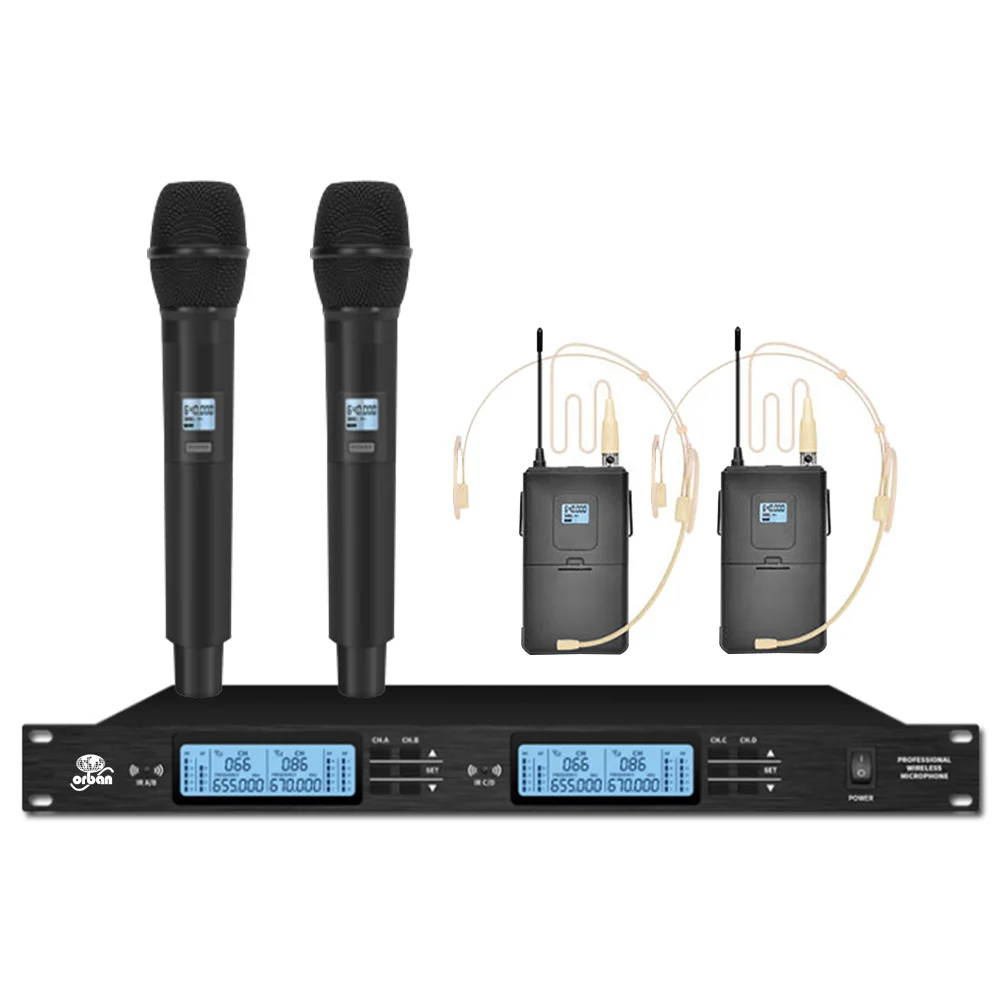 Imagem -05 - Professional Uhf Sistema de Microfone sem Fio Microfone Lavalier para Igreja e Escola Atividades ao ar Livre Palco