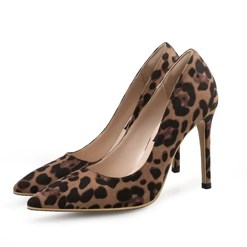 Autumn Sexy Leopard Women Shoes High Heels 6-10CM Elegant Office Pumps Shoes Women Animal Print Pointed Toe Luxury Singles Shoes