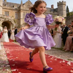 Kids Dresses For Girls Evening Party Dress Elegant Princess Dress Flowers Kids White Wedding Dress 2022 Summer Children Clothing