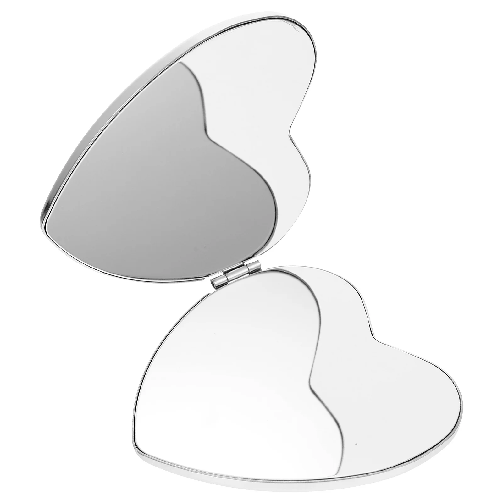 مرآة مدمجة على شكل قلب، مرآة صغيرة ذات انعكاس واضح على الوجهين للمكياج اليومي والأنشطة الخارجية