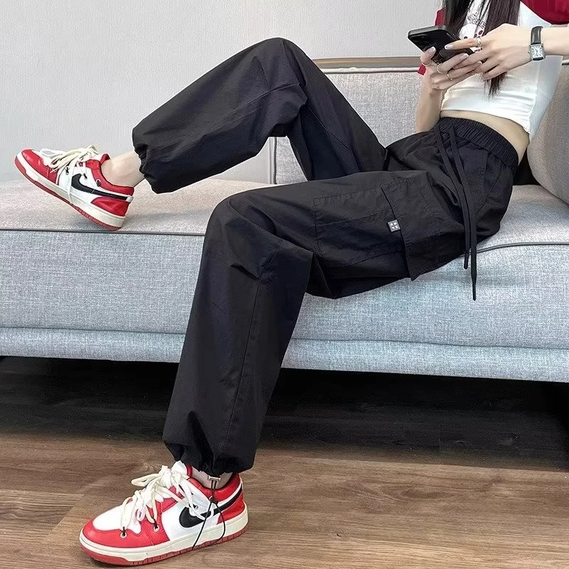 Fashion Women Joggers Pants Casual Female Chic Straight Cargo Pants Elastic Hig… - Image 2