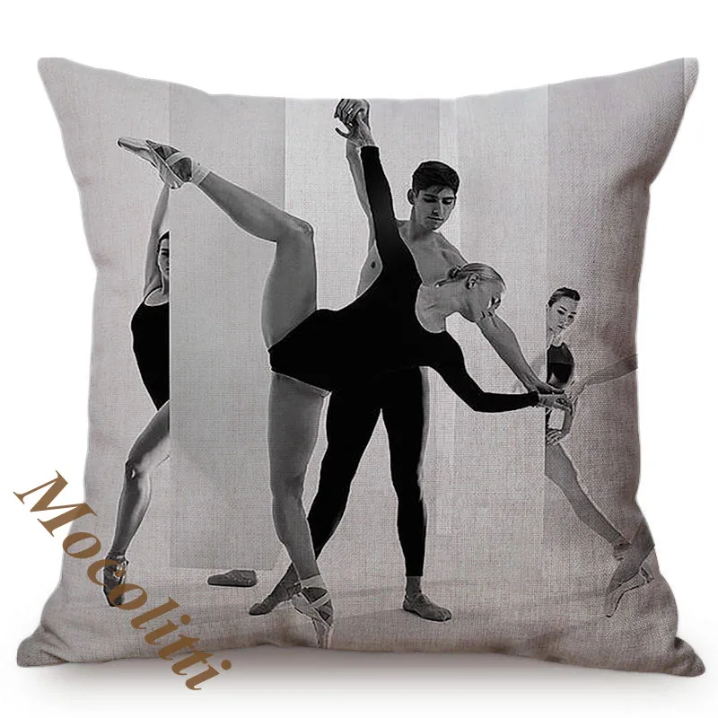 Ballet Dancer Nordic Luxury Elegant Dance Art Vintage Style Cotton Linen Cushion Cover Sofa Decorative Throw Pillow Case cojines