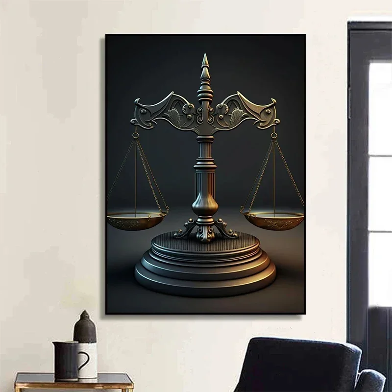 Scales of Justice Goddess of Justice Abstract Attorney Posters Canvas Painting Wall Art Prints Lawyer Office Home Decor