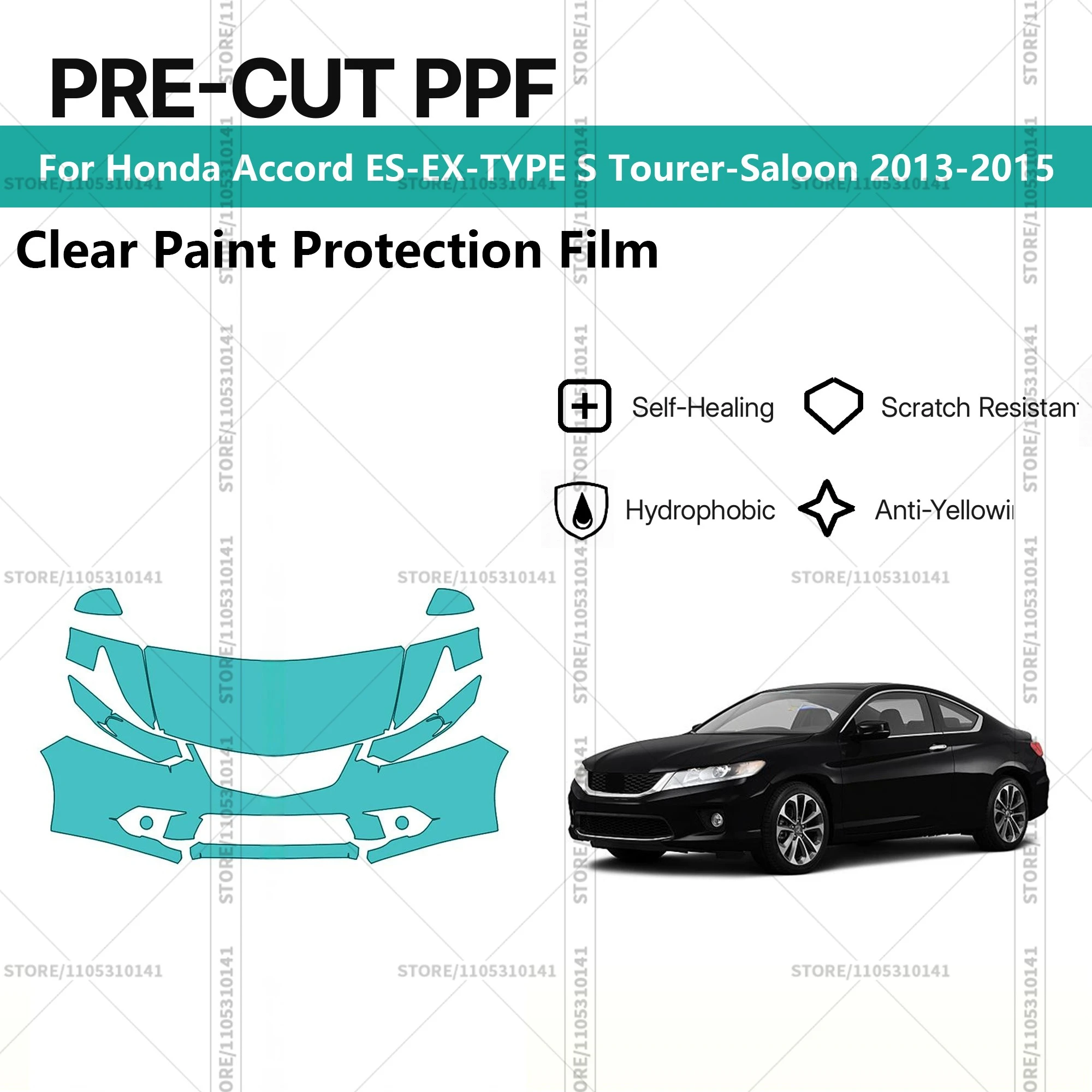Pre-Cut Paint Protection Film PPF Transparent Car Film Automotive PPF For Honda Accord ES-EX-TYPE S Tourer-Saloon 2013-2015