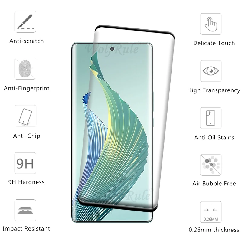 4 SZTUK dla Honor Magic 5 Lite Szkło Honor Magic 5 Lite Szkło hartowane 9H HD Pełna zakrzywiona osłona ekranu Huawei Honor Magic 5 Lite