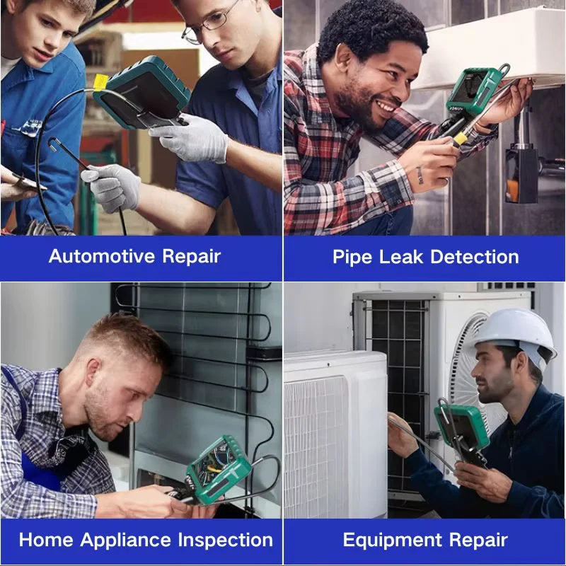 7-inch Screen 6.5/6.2/3.9MM Single/Dual Lens 1080P HD 360° Steering Endoscope HD Camera for Car Maintenance Engine Detection