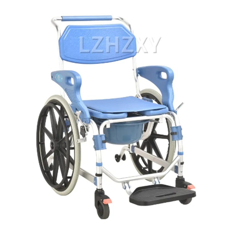 

698B Elderly Toilet Chair Pregnant Women Disabled Non Slip Bath Belt Wheel Movable Toilet Widened Household Stool Bath Chair