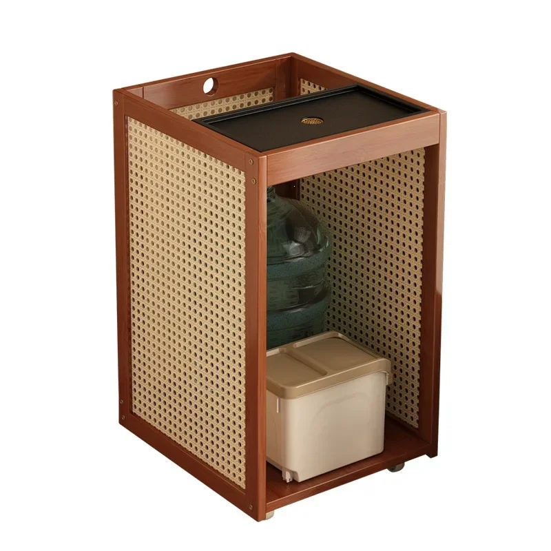 Mobile coffee table against the wall Living room Household small apartment Square low table Tea table
