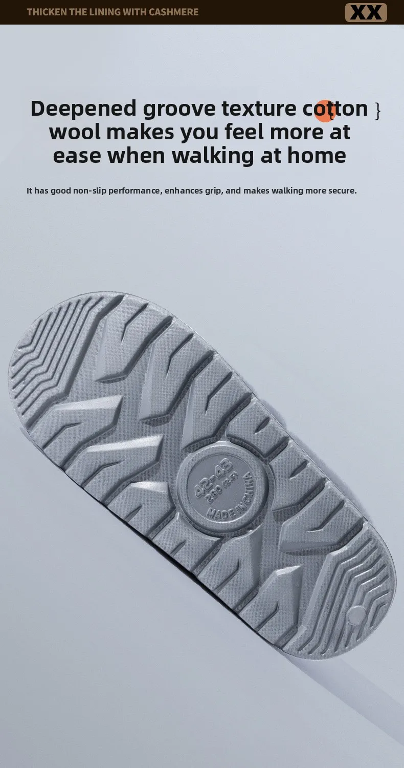 Übergroße 50 51 Winter-Hausschuhe für Damen und Herren mit Dicker Sohle, Warme Paar-Pantoffeln, Rutschfeste Flache Plattform, Damen-Baumwoll-Hausschuhe – Detail 9