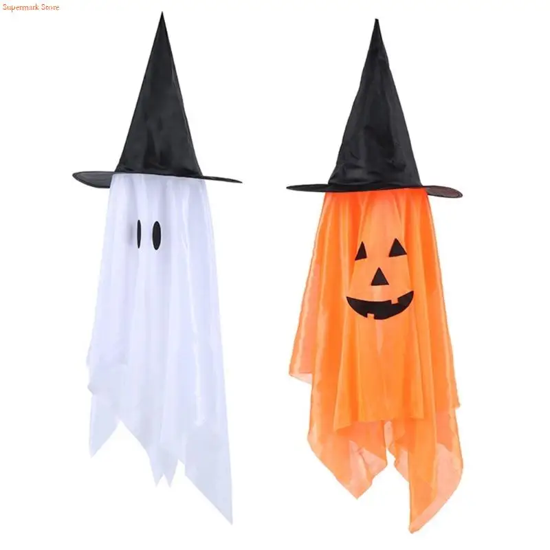 Q5we halloween pendurado ornamentos para decorações árvore halloween abóbora fantasma bruxa chapéu pingente ornamento