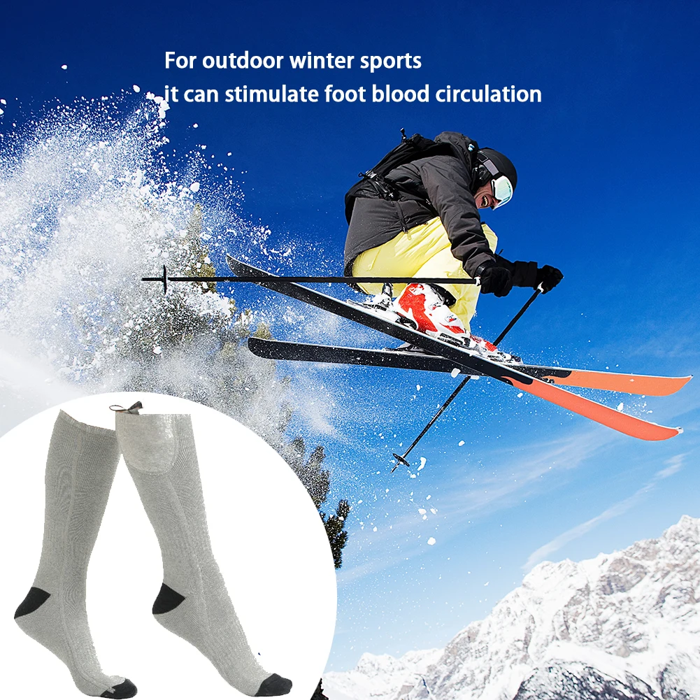 

Electric Heated Socks Fast Heating Electric Heating Socks Battery Powered Warm Winter Socks Anti Slip for Outdoor Skiing Hiking