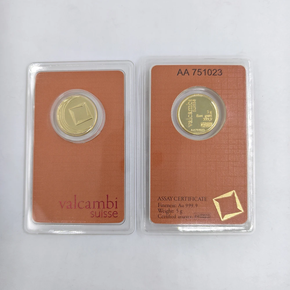 Orange 5g 20g 100g High Quality VB Gold Plated Bar Non-Magnetic Gold Plated Bullion Sealed Packaging Collectibles Business Gift