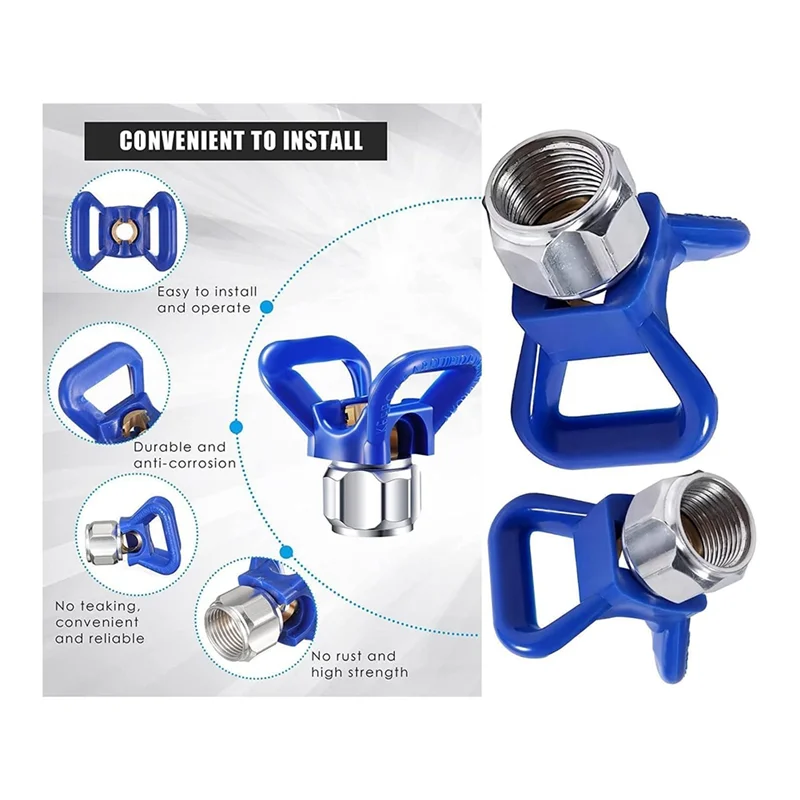 

ABUP-246215 7/8-Inch Tip Guard Base G7/8 Tip Blue X Reversible Tip Nozzles Handtite Fits Airless Paint 246-215