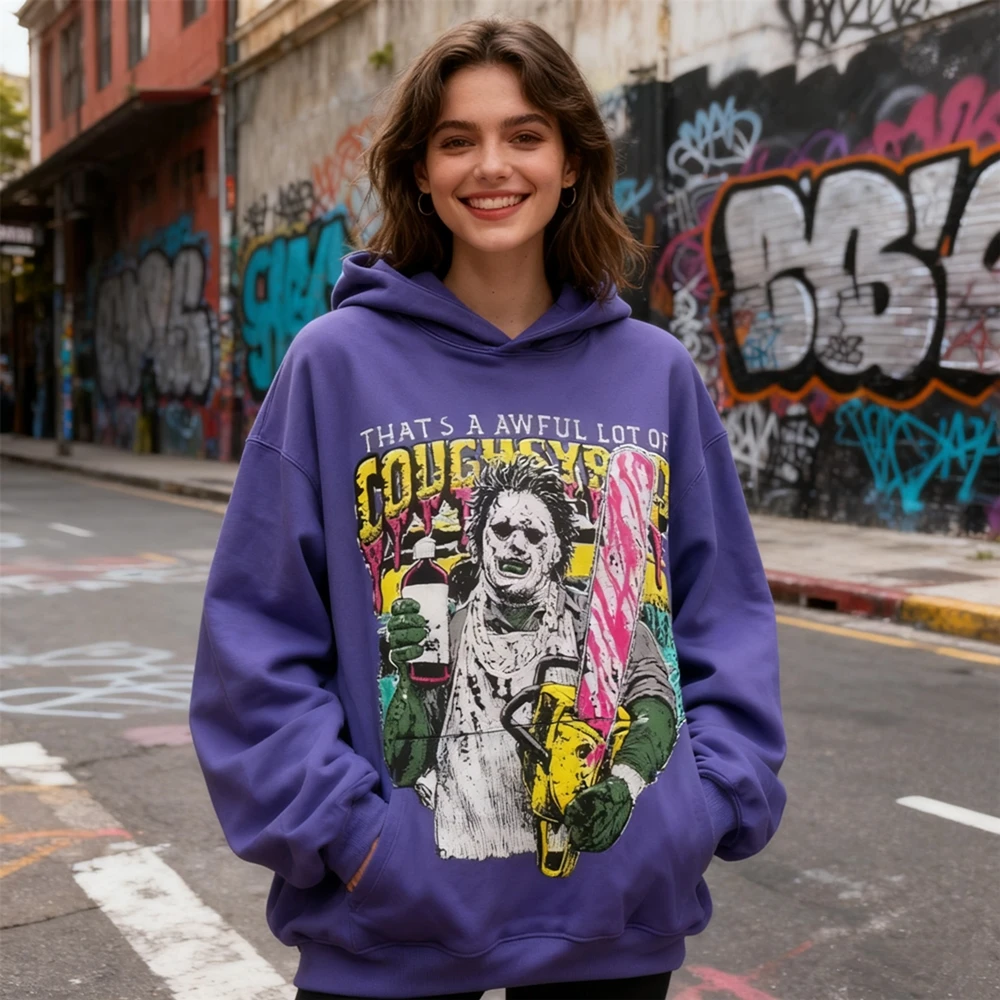 เสื้อสเวตเชิ้ต KUCLUT แฟชั่น 1:1 สตรีทแวร์ คุณภาพ 420GSM พิมพ์ลายวินเทจ ทรงหลวม โอเวอร์ไซส์ สไตล์ลำลอง เสื้อฮู้ดดี้ผู้ชาย