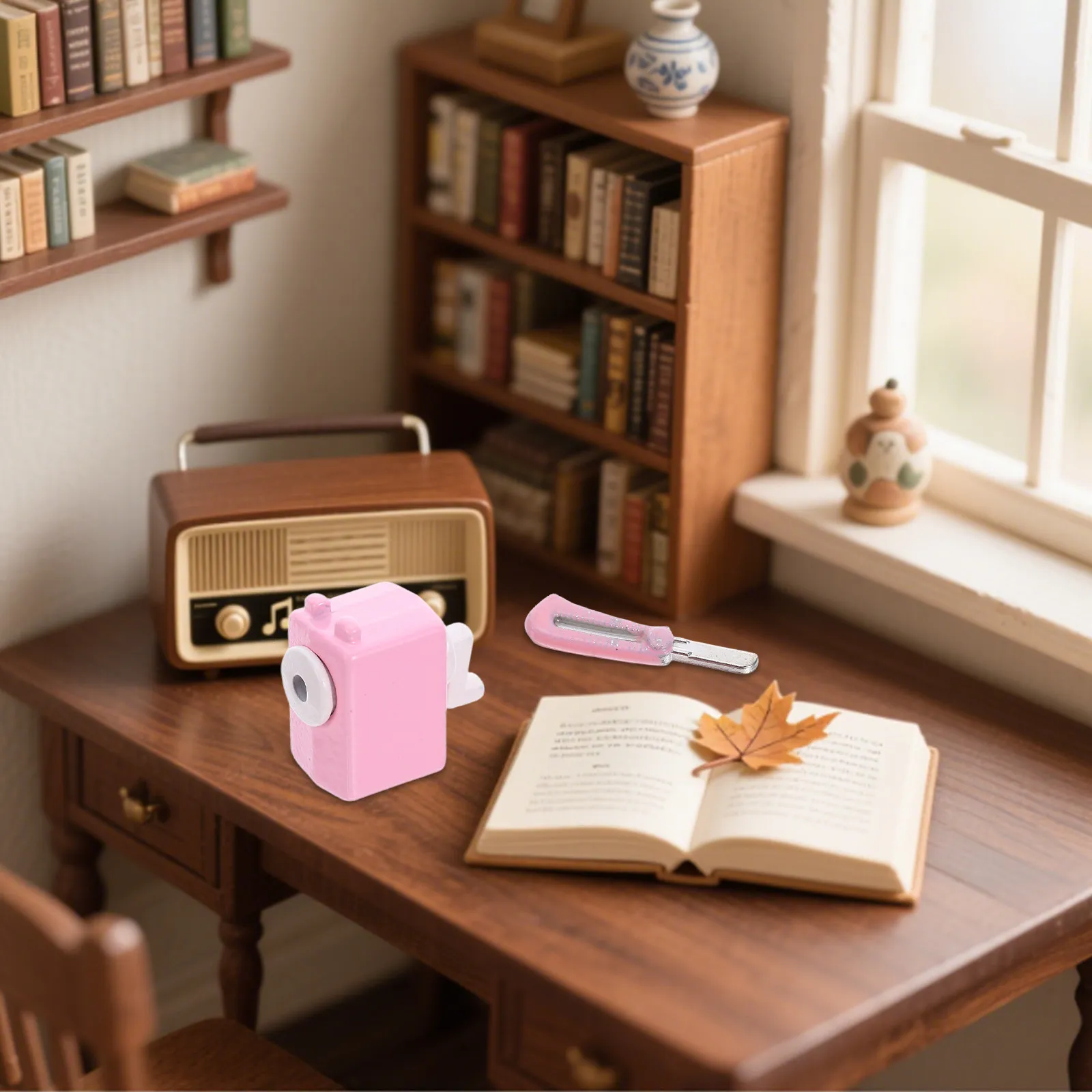 

Набор имитированных школьных принадлежностей: милые ретро-мини-инструменты для декора мини-домиков, компактная точилка для карандашей, циркуль, набор для творчества