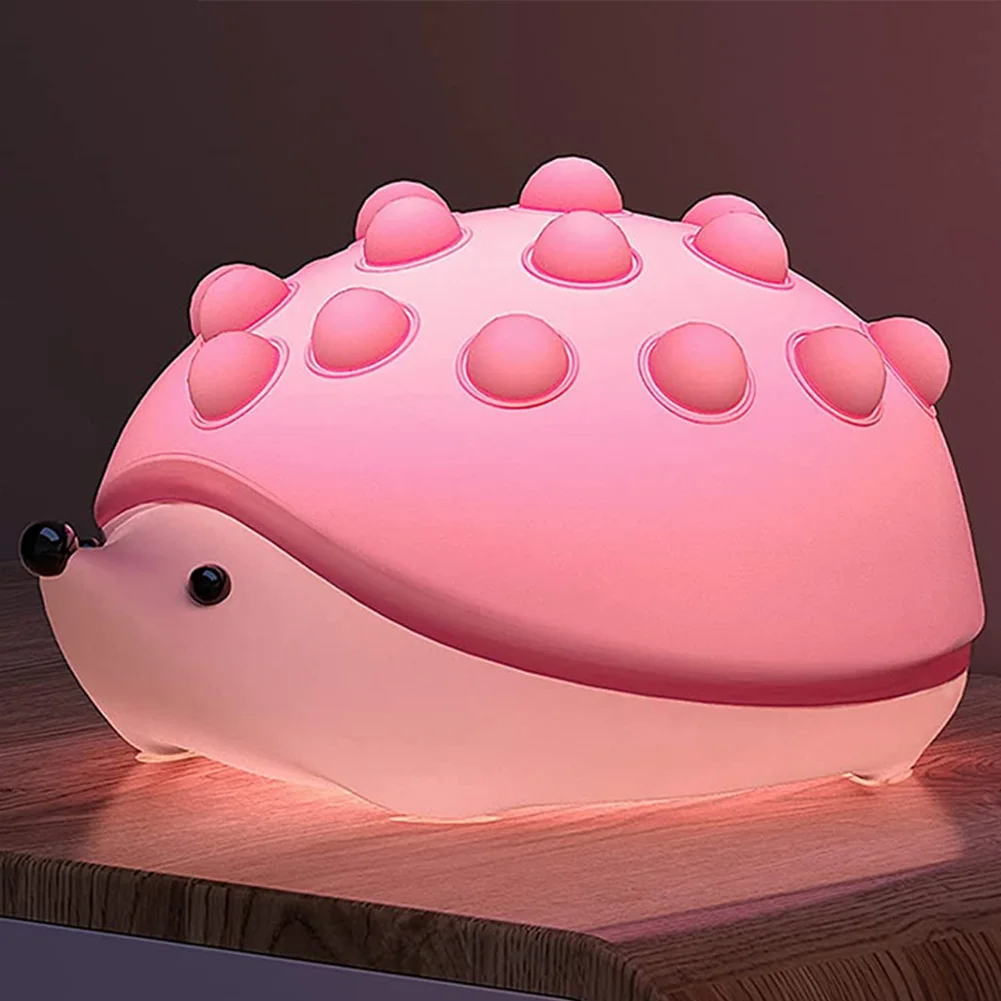 Cute Hedgehog Night Light USB ricaricabile dimmerabile Cartoon Touch Sensor lampada da notte sensore tattile lampada da comodino decorazione della camera da letto