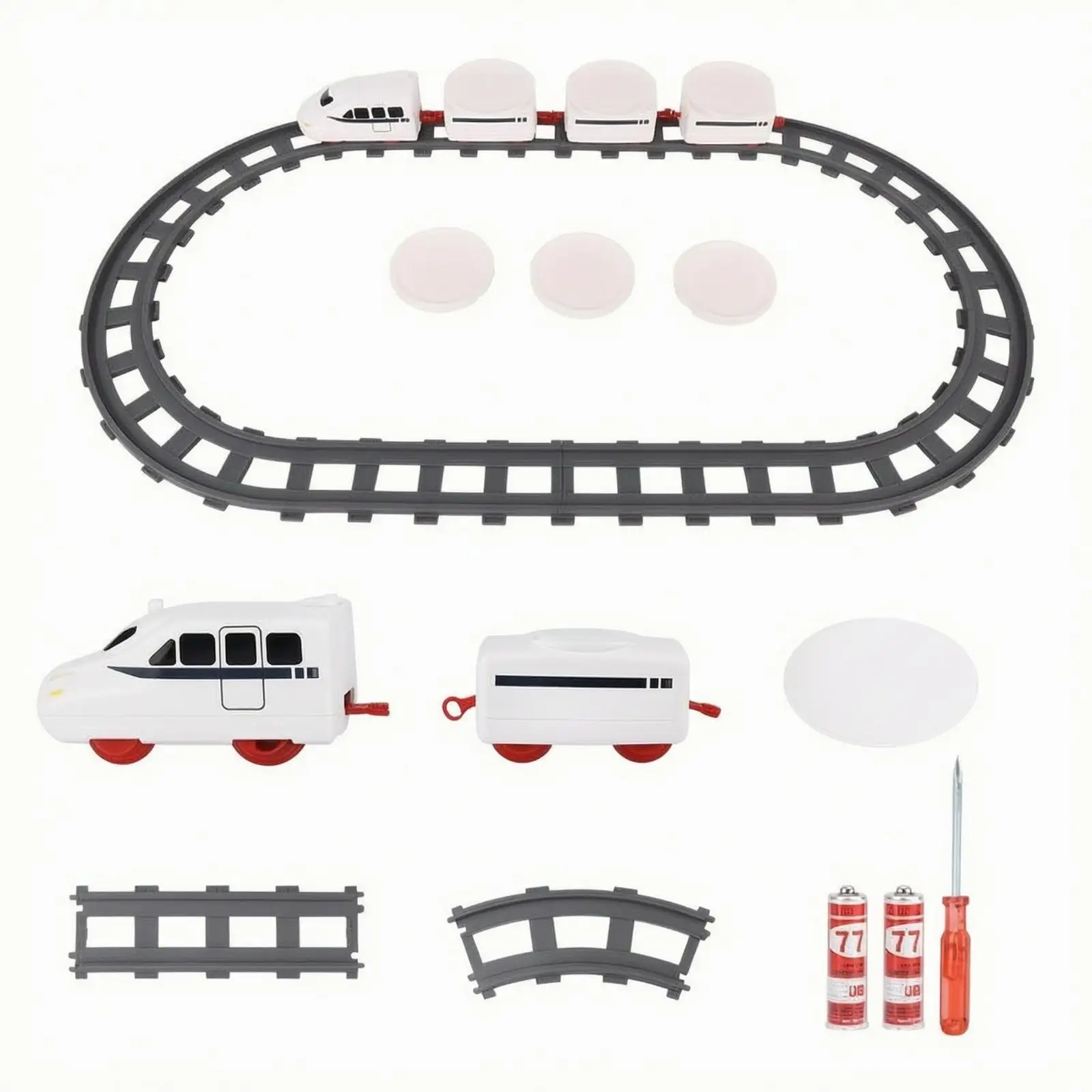 Sushi Toy Train with Rotating Conveyor for Children Plastic Electric Set Complete with White Carriages Locomotive and Easy Fit