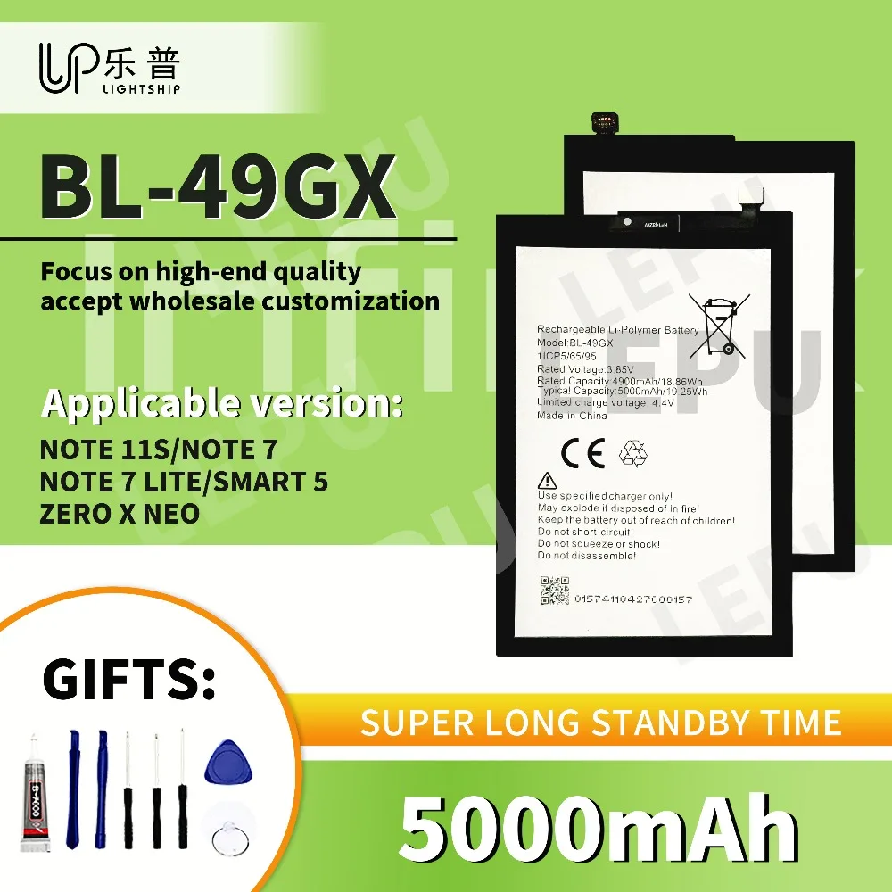 

Phone INFINIX NOTE 11S 7 Lite Original 5000mAh Battery BL-49GX for INFINIX SMART 5 New Battery INFINIX ZERO X NEO Repair Battery