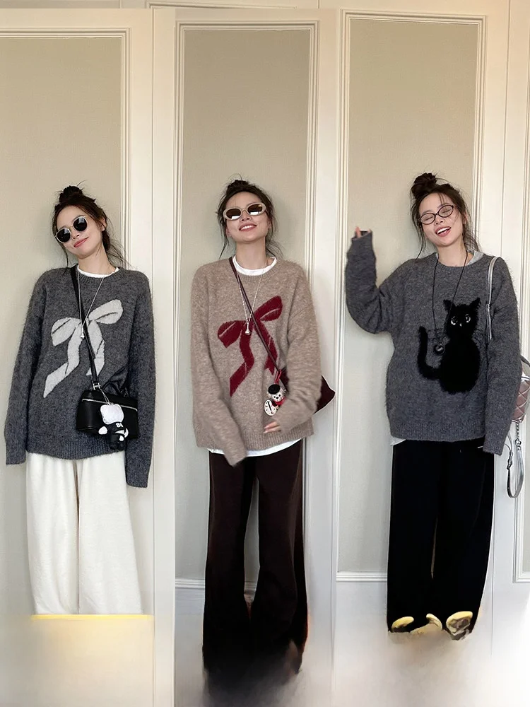 

Женские повседневные брюки Gold Su One Fce с высокой талией и широкими штанинами, модные универсальные зимние брюки, стильные и шикарные