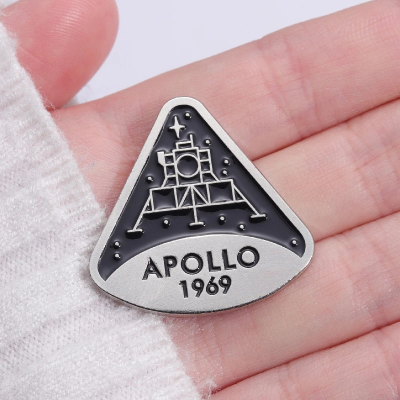 Apollo 11 Lunar Module 1969 Enamel Pin Lunar Landing Program Rocket Brooch Collection Commemoration Badge for Lapel Jewelry