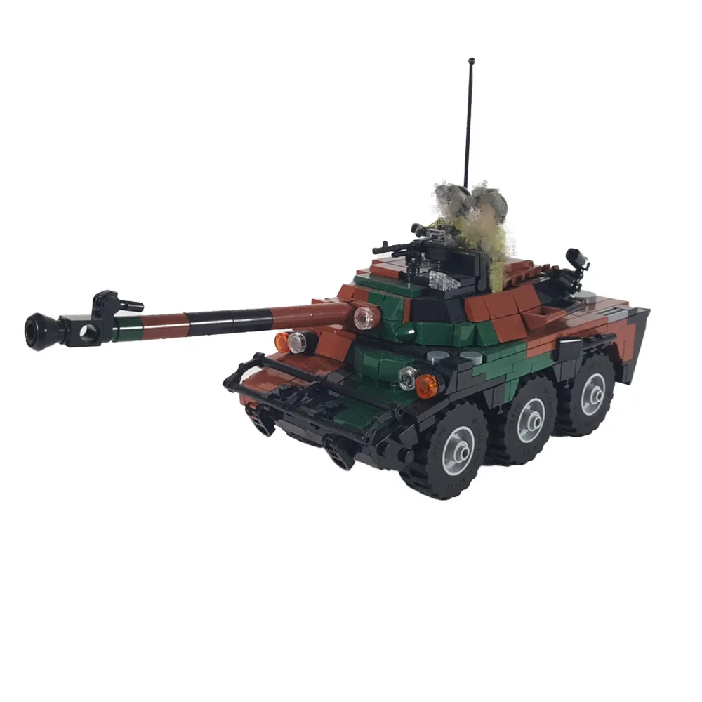 

Hot WW2 Military Weaponed Building Block AMX 10 RC High-tech Warfare French Wheeled Reconnaissance Tank Model Toy Kids Gifts