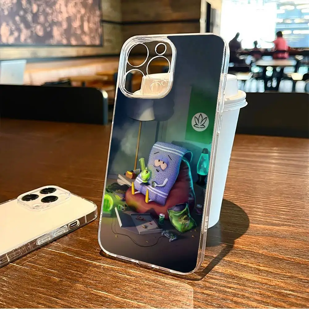 S-사우스 파크 T-타월리 아이폰17,16,15,14,13,12,11 플러스,프로 맥스용 소프트 투명 케이스