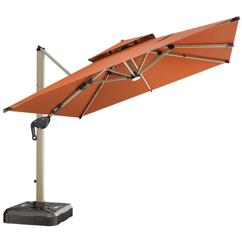 

Outdoor Parasol Courtyard Roman Umbrella Garden Villa Balcony Hotel Cafe Large Solar Light Umbrella