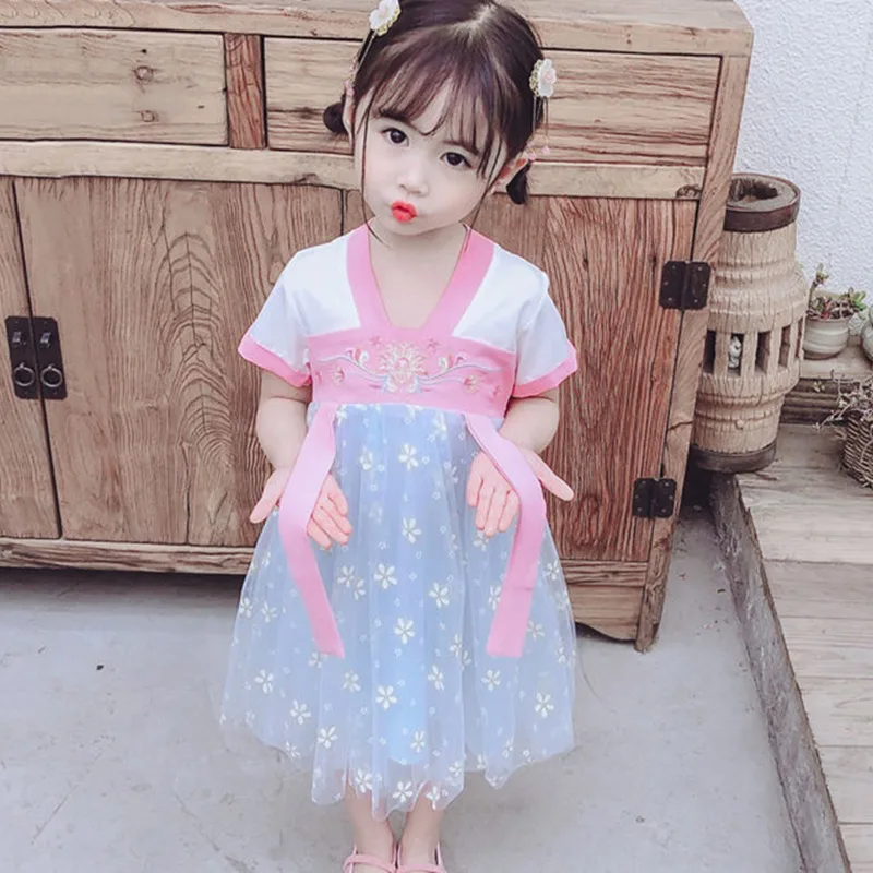 Baby Girls Xia Hanfu Super Fairy Skirt Little Girl Ancient Costume Children's Clothing Chinese Style Dress Fairy Dresses