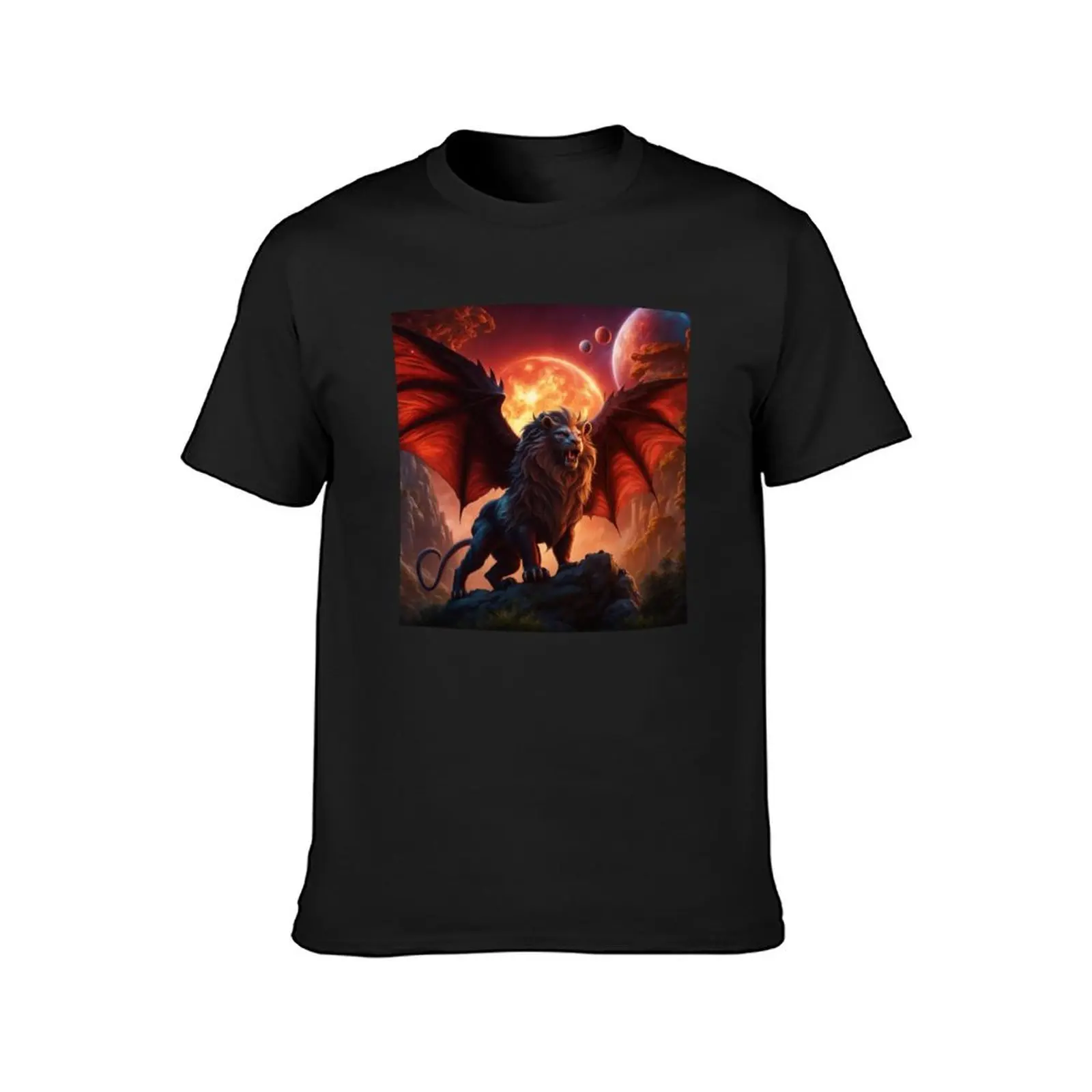 A Manticore-ish Chimera Under The Cosmos T-Shirt summer tops anime clothes t shirts for men pack