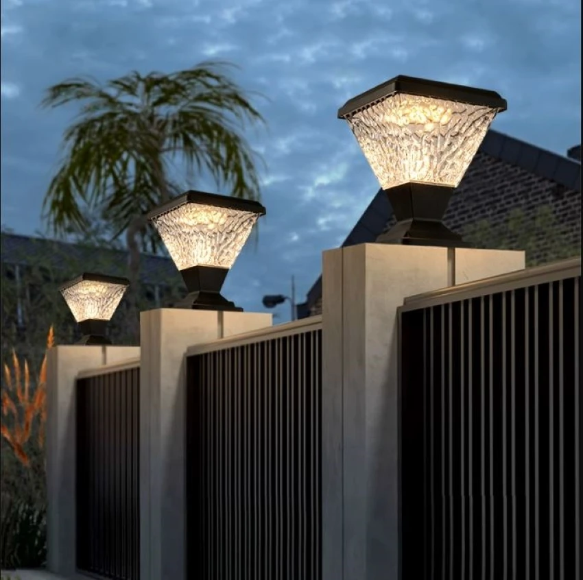 

Outdoor Garden Decor Solar Pillar Lamp Remote Control Sunlight Wall Lamp for Street Gate Pathway Lighting Landscape Solar Lights