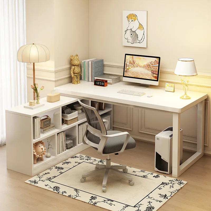 Bookshelf integrated Computer table Student home writing table Corner desk Bedroom table