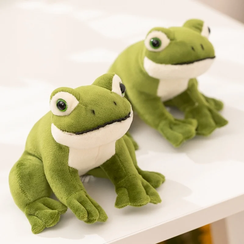 Jouets en peluche de grenouille simulée, grenouilles vertes en peluche, animaux réalistes, cadeau d'anniversaire pour enfants, cadeau pour garçon